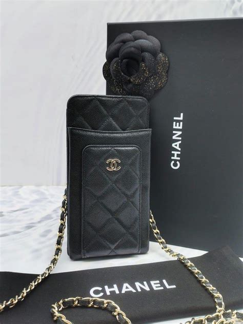 chanel phone case on chain|chanel iphone wallet case.